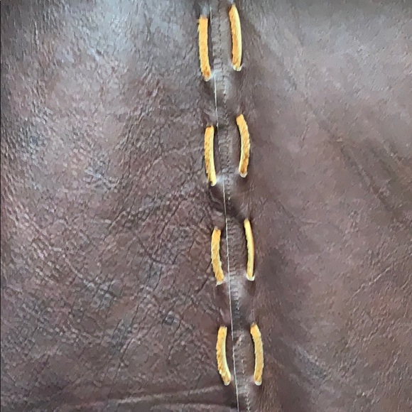 Suede/ Leather Vintage Reversible Poncho - Picture 6 of 7